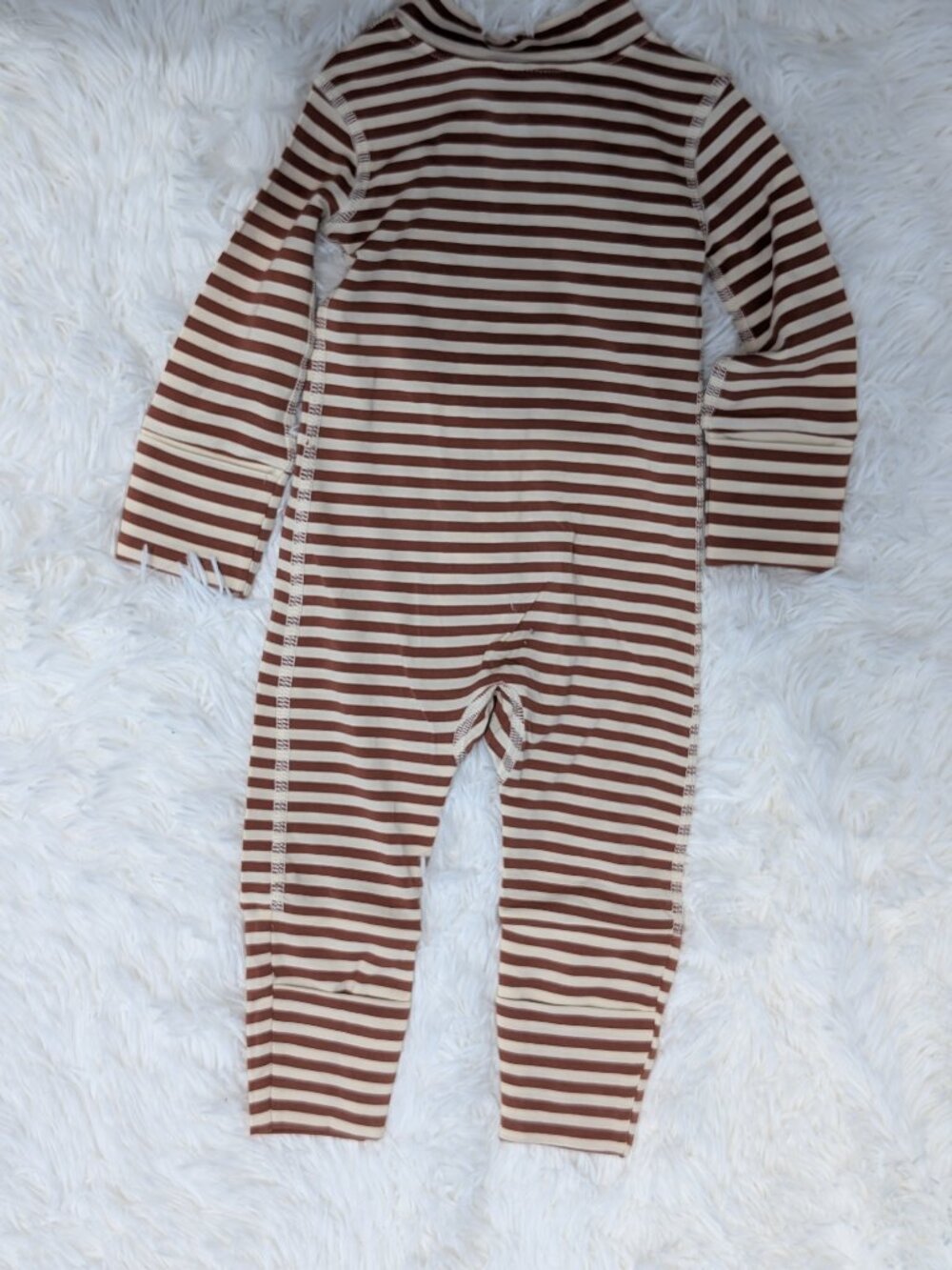 HA Bamboo Sleepers 2-Way Zipper Convertible Mittens & Footies Brown Classic - Picture 3 of 5